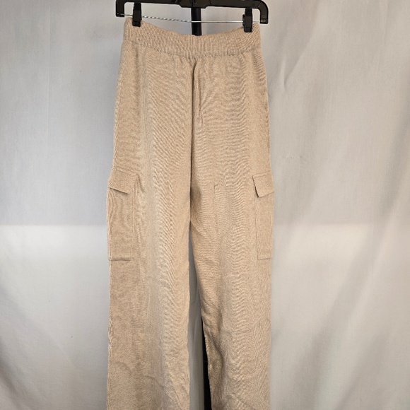 Beige Knit Cargo Pants - Picture 1 of 2